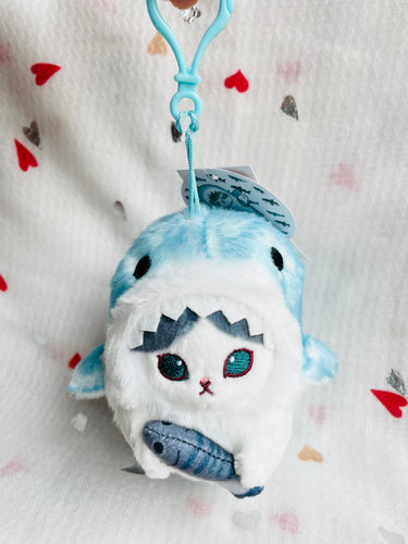 MofuSand Blue Bay Cat Shark Costume Plush 13cm Mofusand